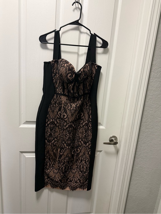 Fashion Nova Dresses & Skirts - Fashion Nova Black & Nude Lace Midi Sheath Dress